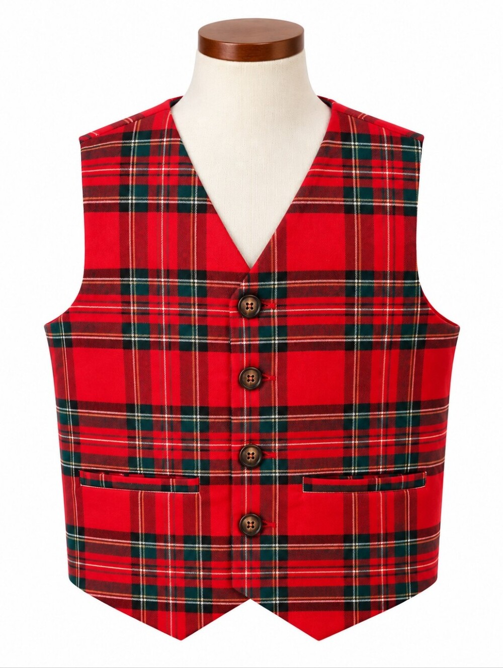 Gymboree Boys Red Plaid Vest Size 12 Holiday Christmas Tartan Suit Vest Dressy